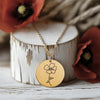 Poppy August Birth Flower Necklace