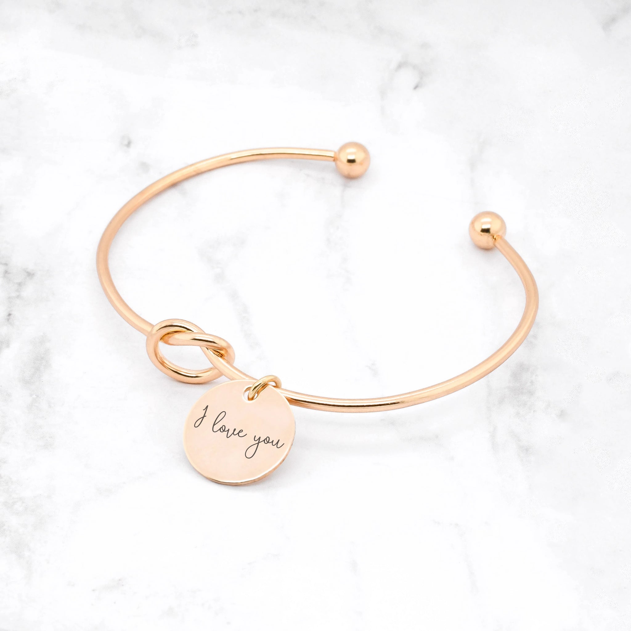 Knot Handwriting Bracelet - Gold